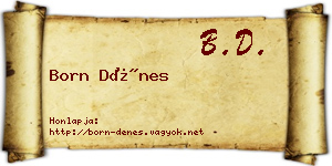 Born Dénes névjegykártya