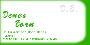 denes born business card